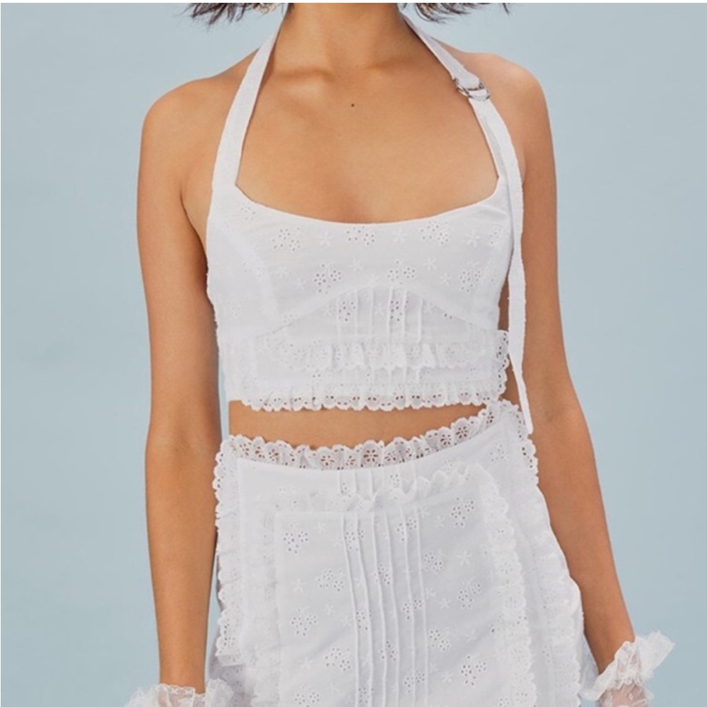 For Love and Lemons Rare Davenport Full Crop Top Skirt Set NWOT - Picture 4 of 6
